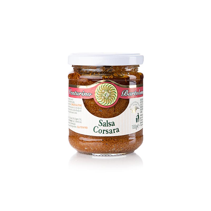 Alt text : Pâte de tomate corse - Salsa Corsara, Venturino, 180 g, une pâte de tomates épicée et aromatique de Corse, parfaite pour les plats méditerranéens