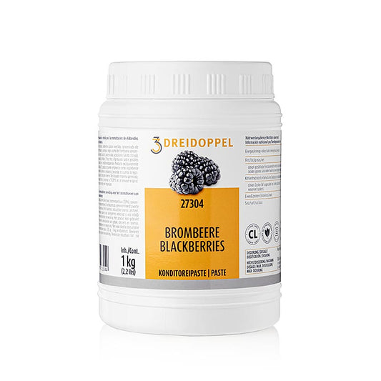 Pâte de mûres de Dreidoppel No273, 1 kg, convient pour aromatiser les crèmes, la crème, les glaces, les desserts, les pralines, les gâteaux, le fromage blanc et les pâtisseries