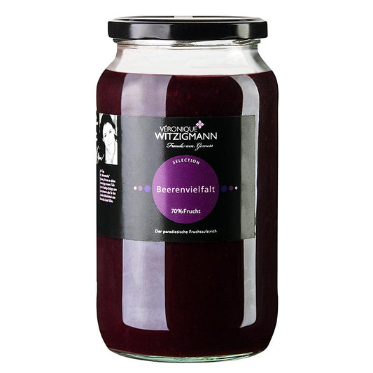 Pâte à tartiner aux baies de Véronique Witzigmann, faite à la main avec les meilleurs fruits et épices, parfaite comme accompagnement fruité ou pour fourrer les pâtisseries.