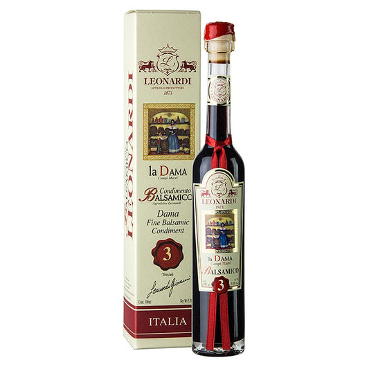 Balsamico Dama Condimento, 3 ans, 100 ml - Goût équilibré de groseille et de pruneau, idéal pour les salades et les légumes grillés