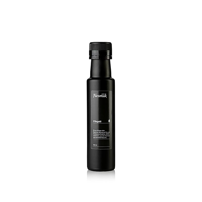 Huile d'entretien pour couteaux Nesmuk, huile de camélia chinois, 100 ml - Huile de haute qualité pour l'entretien et la conservation des couteaux Nesmuk, fabriquée à partir d'huile de camélia chinois pure, en flacon de 100 ml