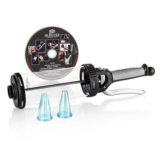 deBUYER Seringue de cuisine Le Tube pour doser & garnir, 0,75 l, avec 2 douilles, 1 pc, pulvérisateur de haute qualité pour des présentations créatives de mousses, sauces, crèmes et pâtes, facile à nettoyer, parfait pour un usage professionnel et privé