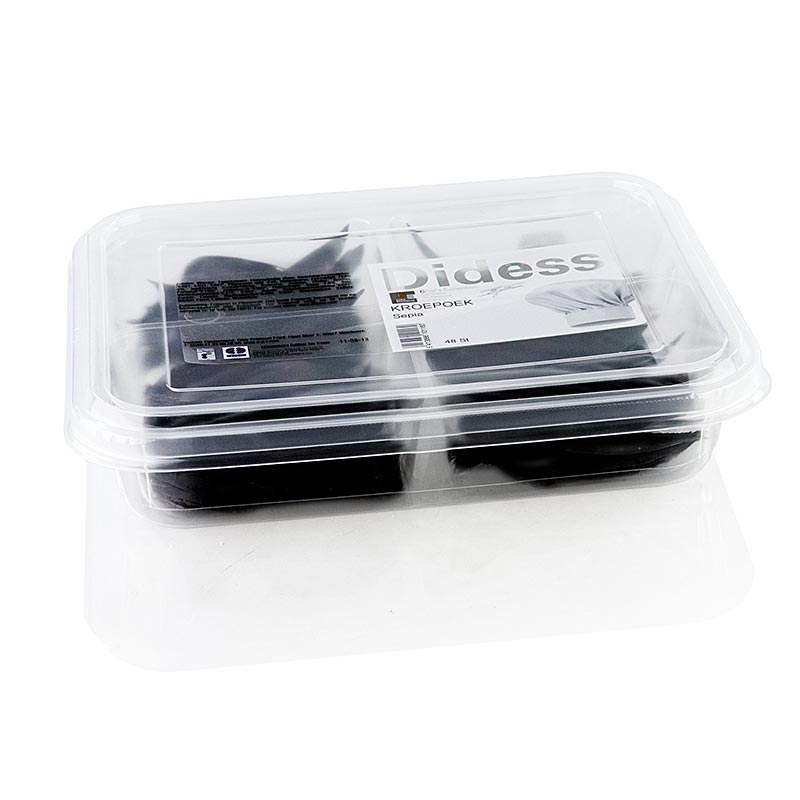 Crocodile avec sépia, non cuit, noir, 105 g, 48 pcs