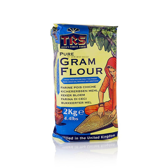 Farine de pois chiches, TRS, 2 kg - utilisée de manière polyvalente en cuisine pour les desserts, les galettes, les sauces et les falafels