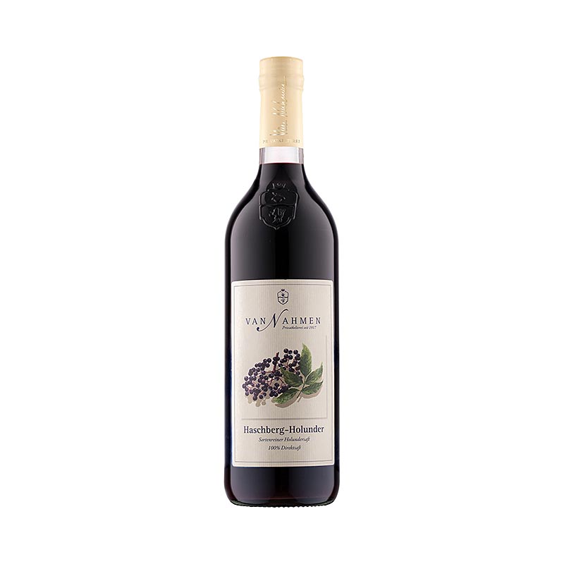 Jus de sureau BIO Haschberg, 100% pur jus, van Nahmen, 750 ml, DE-ÖKO-007, à base de fruits traditionnels, âpre et délicat, sans additifs