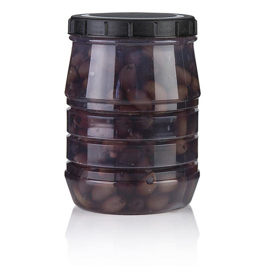 Olives noires dénoyautées de Kalamata en saumure, Linos, 1,5 kg - idéales pour le pesto d'olives et comme ingrédient aromatique dans les salades et les hors-d'œuvre