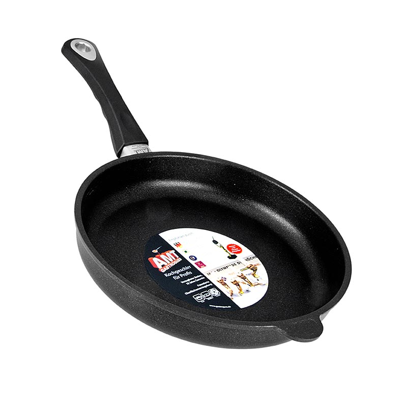 Poêle à frire de AMT Gastroguss, induction, 28cm, 5cm de haut, Made in Germany, qualité supérieure, surface à quadruple revêtement, bonnes propriétés anti-adhérentes, revêtement plasma, convient pour la cuisine professionnelle