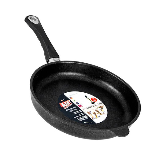 Poêle à frire de AMT Gastroguss, induction, 28cm, 5cm de haut, Made in Germany, qualité supérieure, surface à quadruple revêtement, bonnes propriétés anti-adhérentes, revêtement plasma, convient pour la cuisine professionnelle