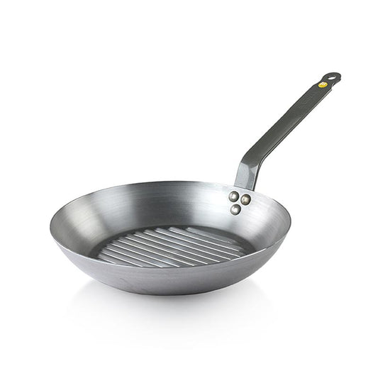 Poêle en fer de la série Mineral B Element avec revêtement antioxydant naturel, poignée rivetée et parois de 2,5 à 3 mm d'épaisseur sans PFAO ni PTFE, convient pour saisir, griller et dorer