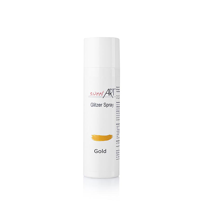Spray scintillant doré de Sweet Art, 250 ml - pour des effets de surface brillants sur le sucre, le chocolat et les baies comme les mûres, les framboises et les fraises