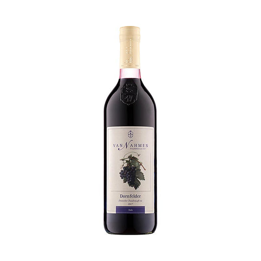 100% jus direct de raisins Dornfelder, pressés en monocépage, 750 ml, idéal avec la viande et le fromage, von Nahmen, BIO