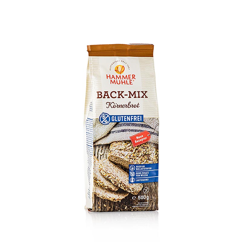 Back-Mix Pain aux céréales, mélange à cuire sans gluten de Hammermühle, 500 g - Confectionner facilement soi-même des pains frais dans le four ou dans la machine à pain automatique