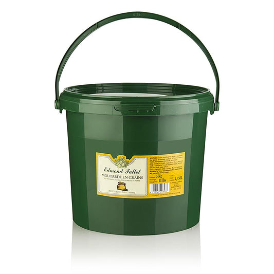 Moutarde à gros grains, idéale pour frotter les rôtis et mariner les poissons et les viandes (moutarde Rôtisseur) - Fallot, 4,75 L