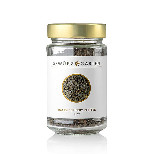 Gewürzgarten Poivre de Voatsiperifery, entier, 100 g - baies ovales brun foncé de Madagascar au goût fruité et piquant, discrètement âpre, rappelant le citron vert et la cardamome, idéal pour le chocolat, le porc, l'agneau et les fruits