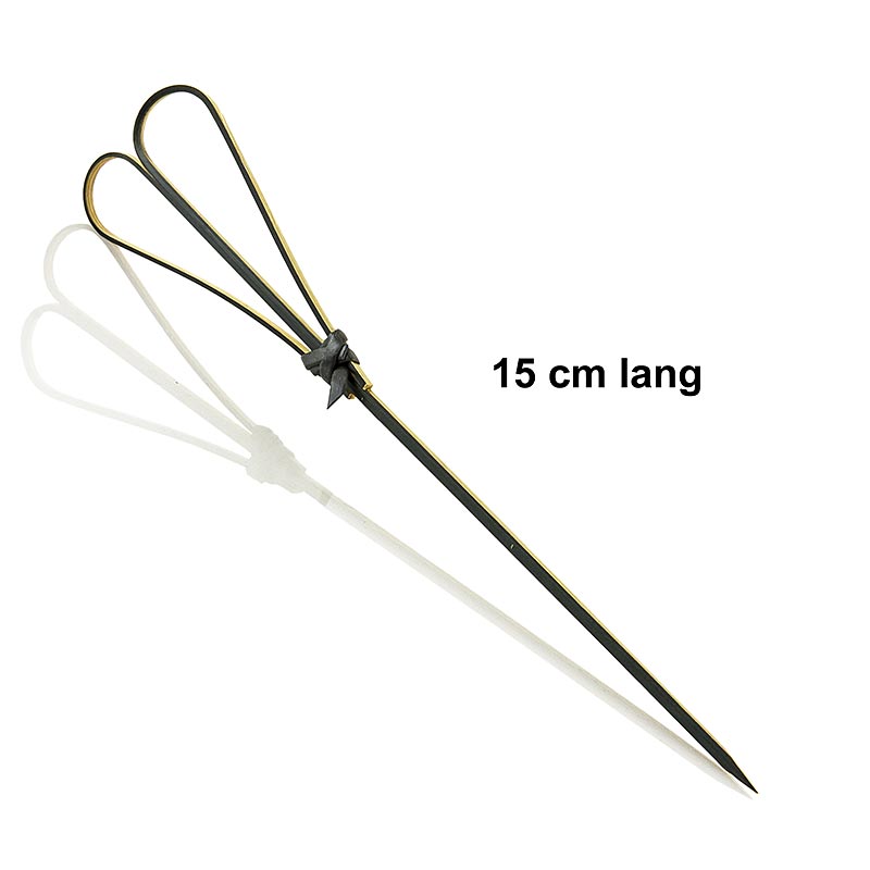 Brochettes en bambou, avec coeur, noir, 15cm, 100 pcs - Brochettes fines et agréables en bois de bambou, idéales pour fingerfood et buffets