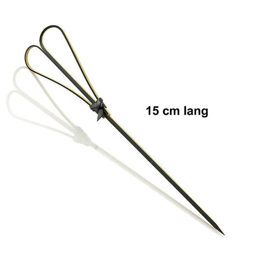 Brochettes en bambou, avec coeur, noir, 15cm, 100 pcs - Brochettes fines et agréables en bois de bambou, idéales pour fingerfood et buffets