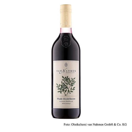 Myrtilles des bois, 100% pur jus, van Nahmen, BIO, 750 ml