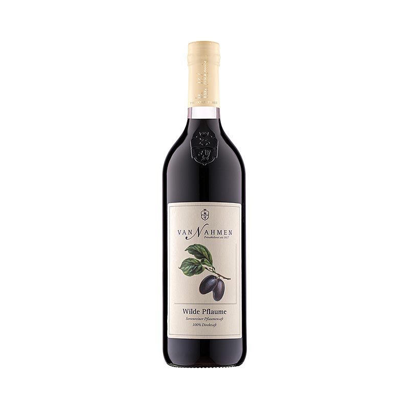 750 ml bouteille de van Nahmen prunes sauvages 100% pur jus, un jus de prune délicieux et naturel