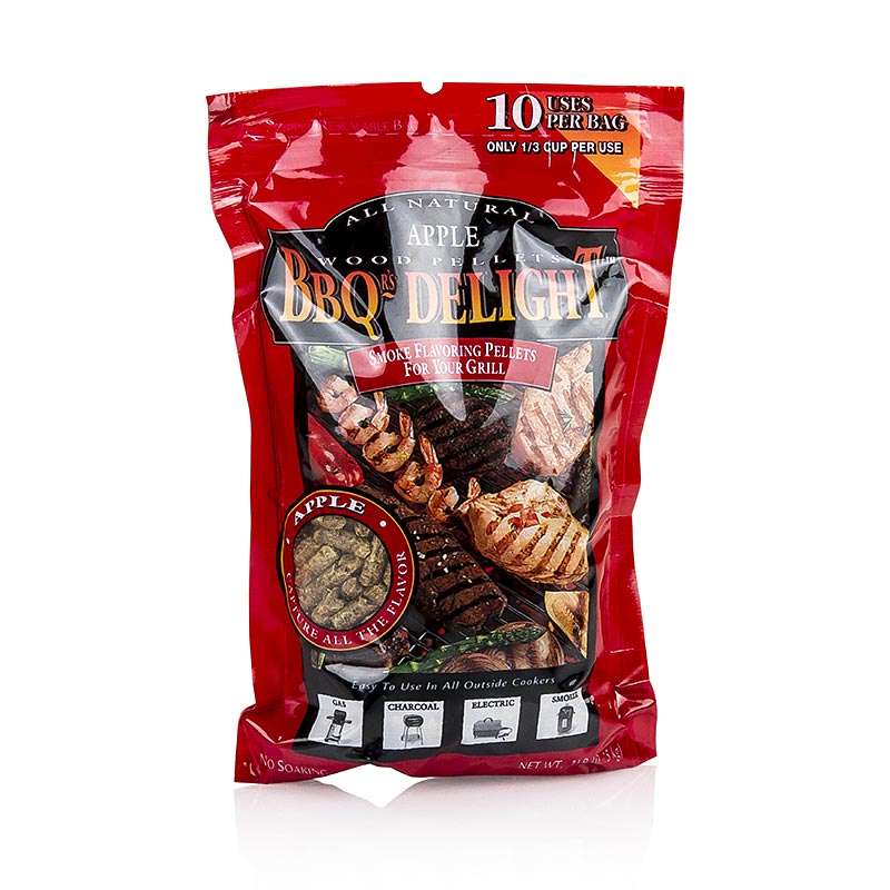 Granulés de fumage en bois de pommier 100% naturel, idéal pour fumer la viande, le poisson et les légumes sur le barbecue ou le fumoir