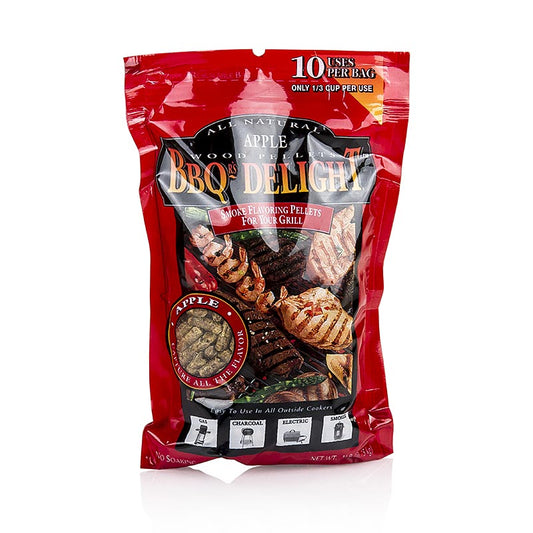Granulés de fumage en bois de pommier 100% naturel, idéal pour fumer la viande, le poisson et les légumes sur le barbecue ou le fumoir