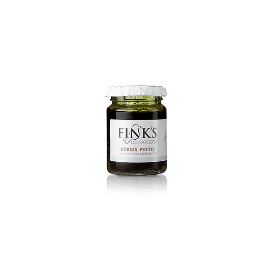 Pesto de potiron, à la courge muscade et au fromage de montagne, Fink's Delikatessen, 80 g - Pesto fruité aux noix, à base de chair et de graines de courge muscade, parfait à tartiner ou avec du fromage, des aspics, des plats de viande et des pâtes, fabriqué à Walkersdorf dans la région fruitière de Styrie, aux sols riches en minéraux et au climat ensoleillé, pour un goût pur et puissant issu de la nature.
