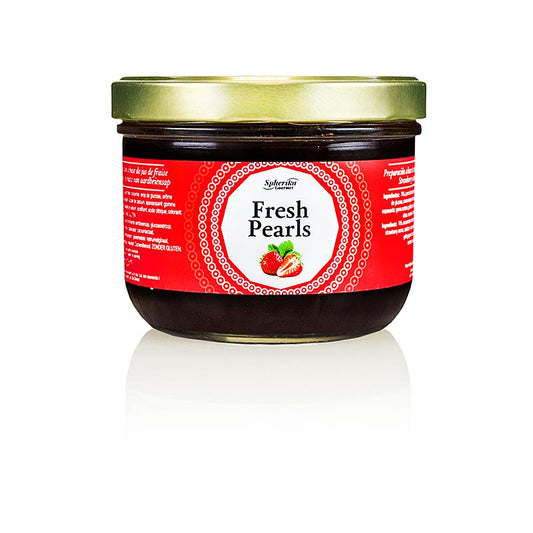 Caviar de fruits à la fraise, taille des perles 5mm, Sphères, Cocktail Pearls, 365 g - Sphères de fraise de haute qualité pour cocktails et desserts, taille 5mm