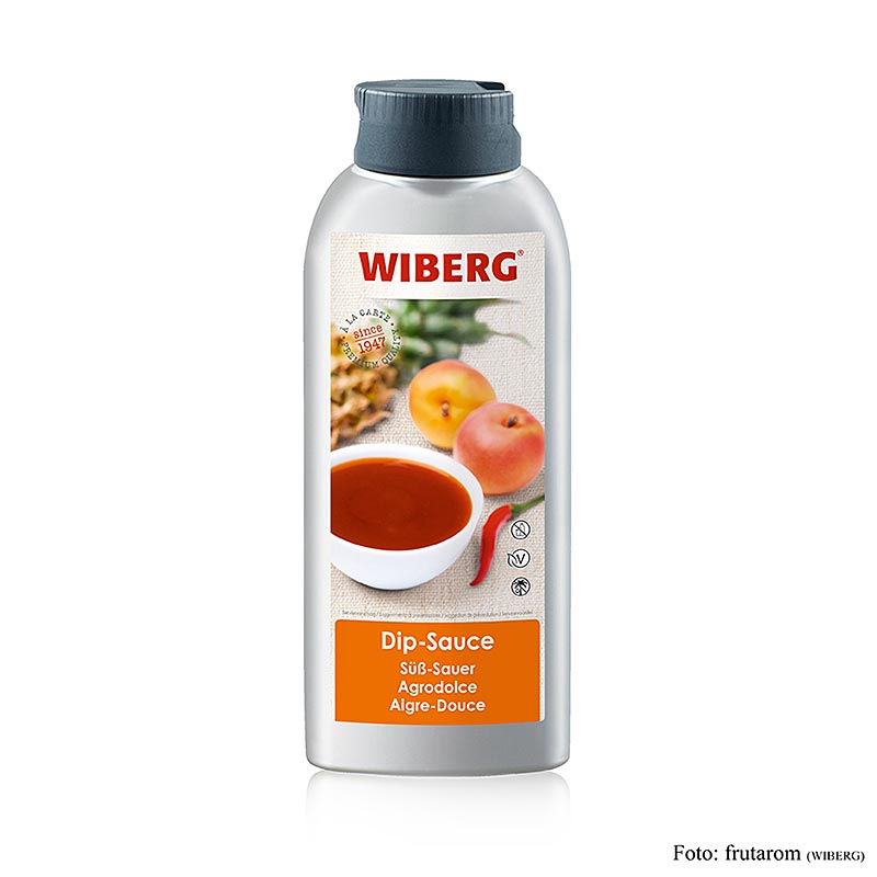 WIBERG Sweet & Sour BBQ Sauce, abricot fruité avec une note de chili, 695 ml - Sauce pour dip idéale comme dip classique pour les légumes, les viandes rôties, les grillades et les fingerfoods, pour affiner les sauces à salade, les marinades, les plats poêlés et diverses sauces ainsi que comme sauce de décoration pour les hors-d'œuvre chauds et froids et les buffets