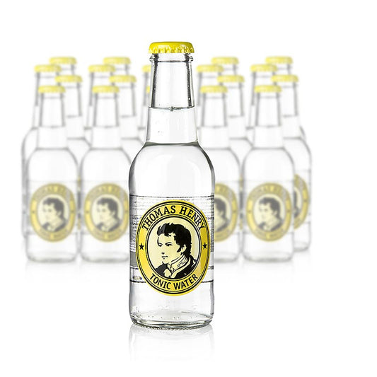 Thomas Henry - Tonic Water, vegan, 4,8 l, 24 x 200ml : Eau tonique de haute qualité avec une forte teneur en quinine et des arômes floraux d'agrumes, idéale pour le gin & tonic et autres long drinks