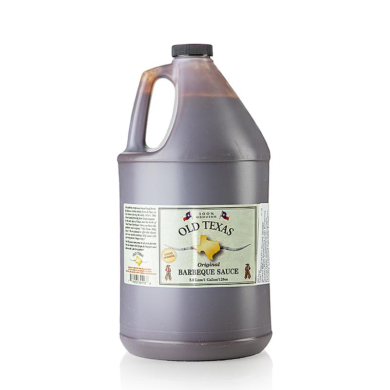 Grande bouteille de Old Texas Original BBQ Sauce, fumée et épicée, sans conservateurs artificiels, exhausteurs de goût ni colorants, parfaite pour les spare ribs et les plats de viande