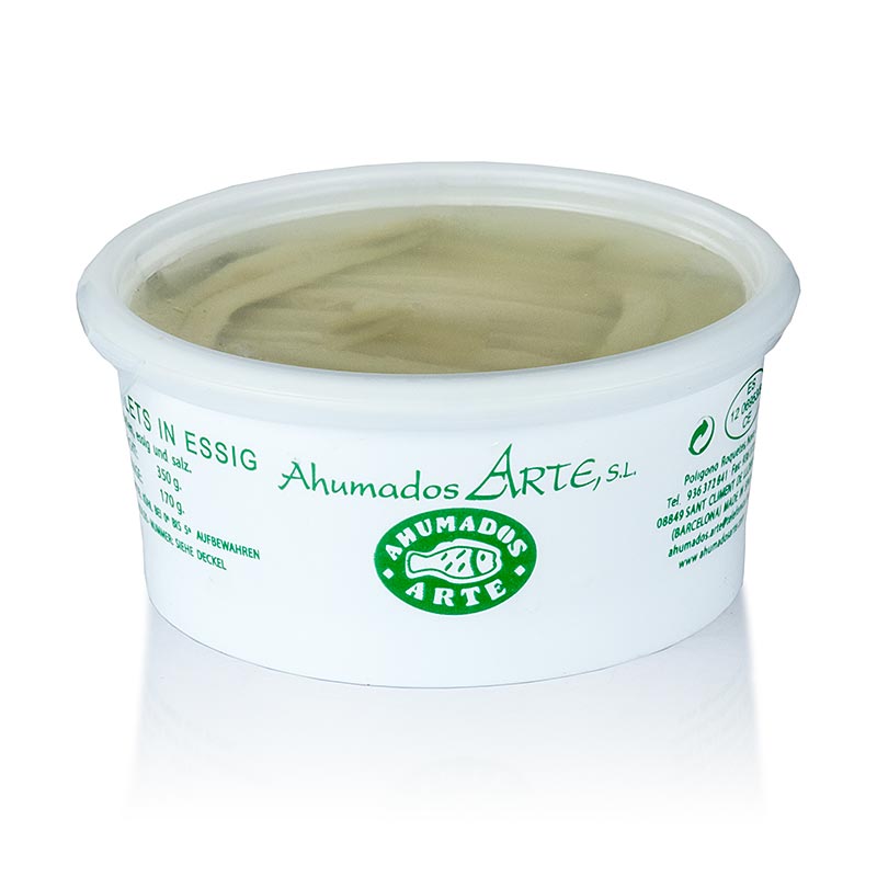 Filets d'anchois en saumure blanche au vinaigre, 350 g - Filets d'anchois de qualité supérieure, d'une blancheur unique, conservés dans le vinaigre Parfaits pour agrémenter les pizzas, les plats de pâtes, les salades et les sauces Un emballage généreux de 350 g pour une utilisation polyvalente en cuisine Un goût méditerranéen authentique pour des possibilités culinaires infinies Commandez dès maintenant !