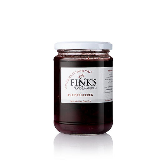 400 g d'airelles rouges, réduites, avec des morceaux de fruits, goût âpre, idéal pour les escalopes viennoises et les plats de gibier, produit à Walkersdorf, au milieu du pays des fruits styriens, cultivé sur des sols riches en minéraux sur des roches volcaniques, dans un climat ensoleillé