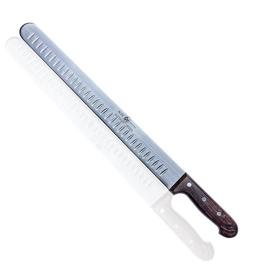 Couteau à kebab avec lame de 36 cm et tranchant en forme de bulbe, empêche les produits d'adhérer