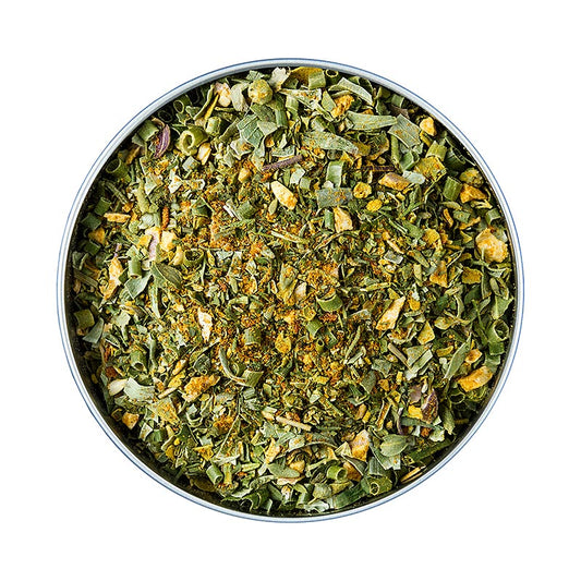 Mélange d'épices Cafe de Paris, Altes Gewürzamt, 25 g, idéal pour assaisonner les grillades, les légumes et le poisson ainsi que pour tartiner, préparation : mélanger avec de la sauce Worcestershire et de l'eau, laisser gonfler pendant la nuit, mélanger avec du beurre mou et saler
