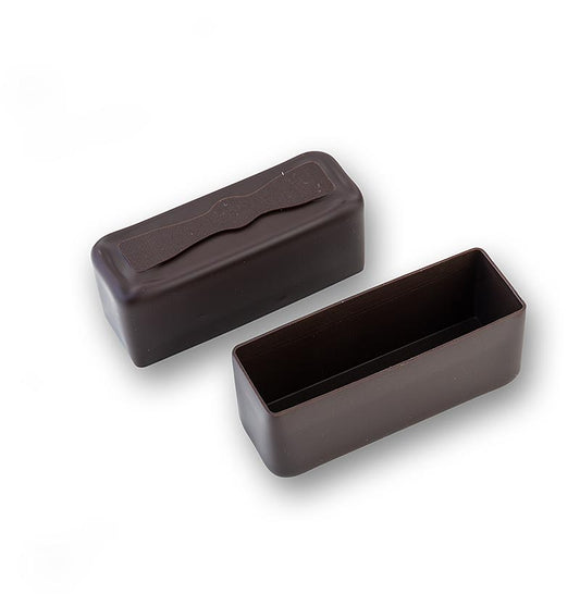 Moule à chocolat rectangulaire noir, 60x20x25mm, Michel Cluizel, 1,215 kg, 135 pcs, très fin ; moulé en couverture noire de haute qualité avec 72% de cacao Kayambe pour les desserts !
