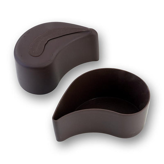 Moule à chocolat Goutte Noir, 75x45x35mm, Michel Cluizel, 576 g, 32 pcs - Coques en chocolat 'prêt à être rempli' en chocolat noir Kayambé 72% cacao