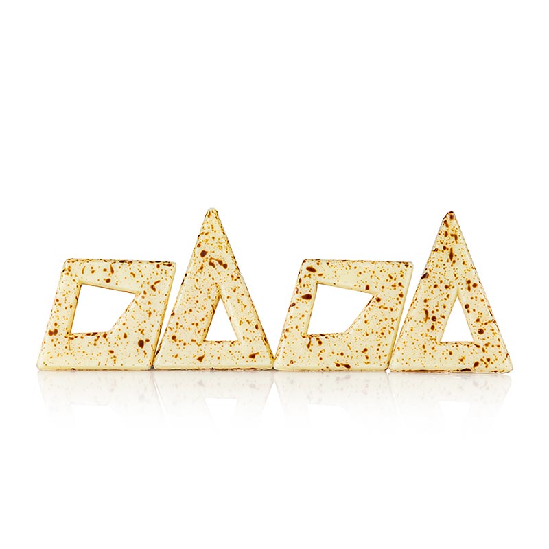 Décorations "Blizzard" - Triangles & losanges, chocolat blanc, moucheté, 525 g, 262 pcs.