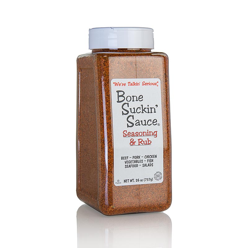 Bone Suckin' Regular Seasoning & Rub', préparation d'épices pour BBQ, Ford's Food, 737 g - Une quantité généreuse du délicieux mélange d'épices pour BBQ de Ford's Food, idéal pour agrémenter les plats de viande, de volaille ou de poisson