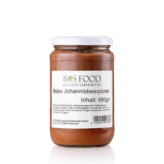 Purée de groseilles finement passée à la texture douce et crémeuse, parfaite pour les desserts, les gâteaux et les smoothies, 680 g