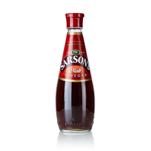 Vinaigre de malt 5% d'acidité de Sarsons en bouteille de 250 ml, parfait pour les salades et les vinaigrettes