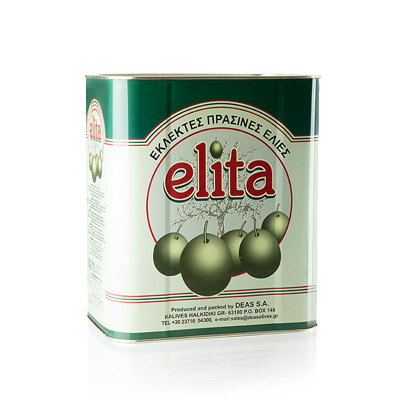 Olives vertes dénoyautées, Mamuth, en saumure, 8,3 kg - olives dénoyautées en saumure de haute qualité pour les plats méditerranéens ou comme snack savoureux, idéal pour les gastronomes et les cuisiniers amateurs