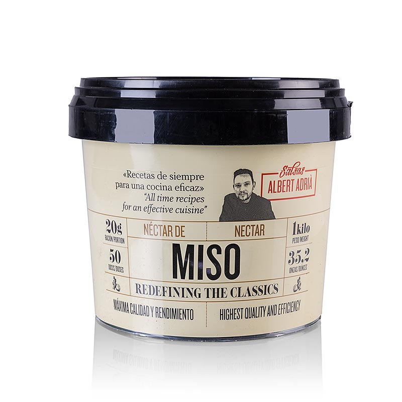 Albert Adria - Miso, sauce asiatique, 1 kg - Sauce miso asiatique de haute qualité du grand chef Albert Adria, parfaite pour affiner les soupes, les marinades et les vinaigrettes Idéal pour les amateurs de cuisine asiatique et les cuisiniers professionnels