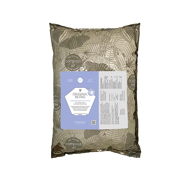Esmeraldas Milk Ecuador, 42%, Couverture de lait, Callets, Original Beans, BIO, 2 kg