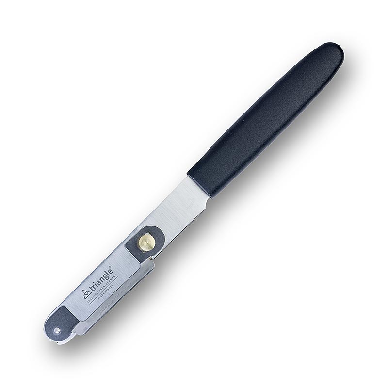 Éplucheur d'asperges en acier inoxydable avec manche en plastique de Triangle Tools, fabriqué à Solingen, design haut de gamme et coupe de qualité appréciée par les cuisiniers professionnels et les ménages exigeants dans le monde entier