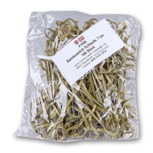 Pics en bambou, avec extrémité à noeud, vert, 7cm, 100 pcs