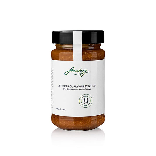Stembergs Currywurstsauce, 225 ml - Idéale pour les saucisses au curry et comme sauce barbecue, selon la recette maison du grand chef Sascha Stemberg de Velbert