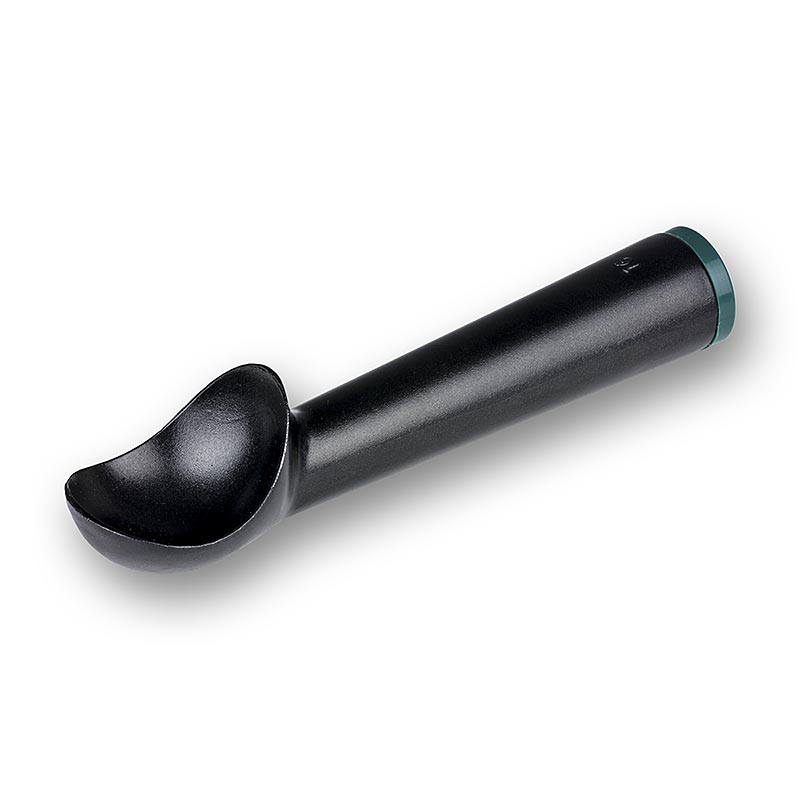 Doseur de glace 1/16 litre, 17,5cm de long, en aluminium et plastique, parfait pour former des boules de glace, il est recommandé de le mettre dans l'eau chaude avant utilisation