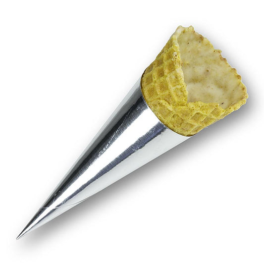 Mini gaufrettes cornet curry, enrobées, ø 30x80mm h, 498 g, 83 pcs