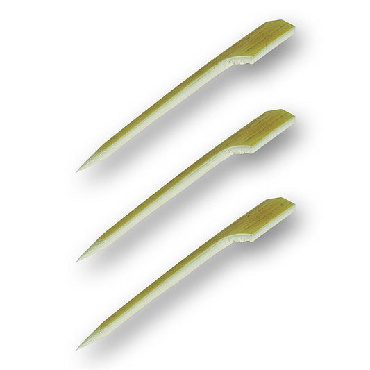 Brochettes en bambou, avec extrémité en feuille, 9cm, 50 pcs - Brochettes fines et agréables en bois de bambou, faciles à saisir