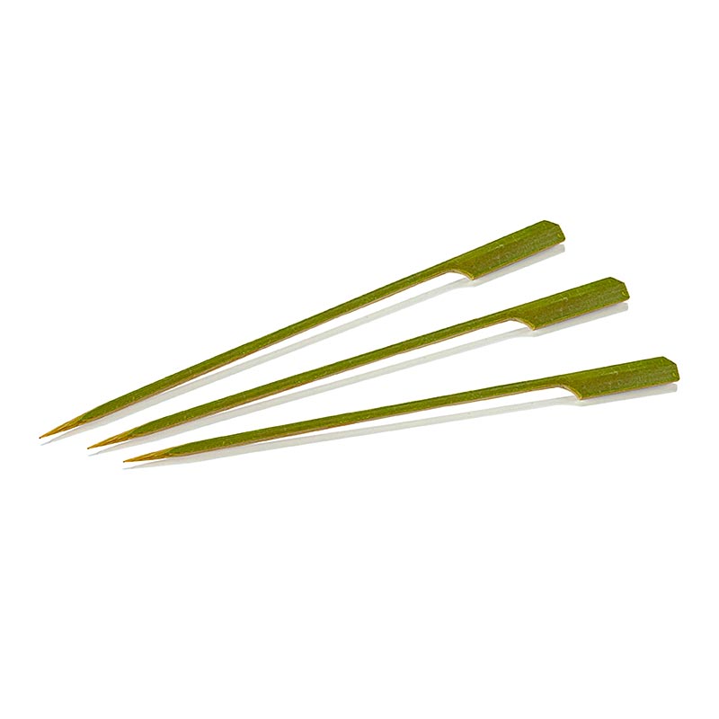 Brochettes en bambou, avec extrémité en feuille, 18cm, 50 pcs - Brochettes fines et agréables en bois de bambou avec extrémité en feuille à saisir