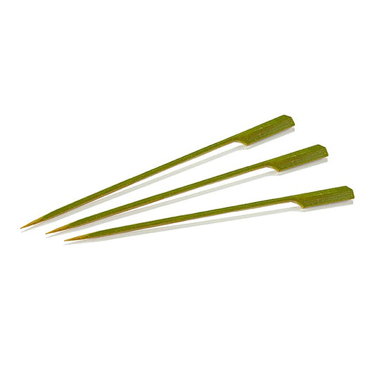 Brochettes en bambou, avec extrémité en feuille, 18cm, 50 pcs - Brochettes fines et agréables en bois de bambou avec extrémité en feuille à saisir